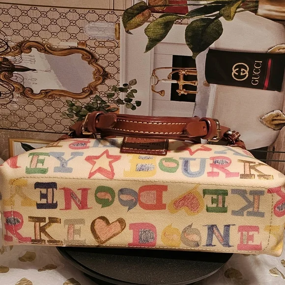 Dooney& Bourke Y2K RainbowZipper Doodle Graffiti Shoulder Bag